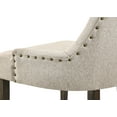 thumbnail image 3 of Acme Farren Fabric Tufted Nail-Head Trim Side Chair in Beige and Espresso Indoor Dining Chairs, 3 of 5