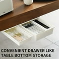 thumbnail image 3 of PureCasa Self-Adhesive Under Desk Drawer, Slide Out Hidden Desk Organizer Pencil Storage Box, Attachable Desktop Organizers for Office and Home, 1 Pack, White, Medium, 9.6"x7.3"x2.6", 3 of 7