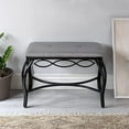 thumbnail image 6 of ZXNYH Half Moon Shoe Bench - Vanity Seat/Dressing Stool/Makeup Chair - Mocha Brown, 6 of 8