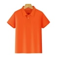 thumbnail image 4 of Polo Shirts Boys Short Sleeve Orange Button up Shirt Boys School Shirts 7-8 Years Clothes Boys, 4 of 6