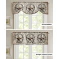 thumbnail image 6 of Tie Up Valance Curtain for Kitchen,Vintage Western Star Leaf Rod Pocket Short Curtains Adjustable Tie-Up Shade Valances,Farmhouse Retro Wood Board Window Treatment for Bathroom Living Room Bedroom, 6 of 8
