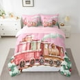 thumbnail image 3 of Manfei Girls Christmas Gifts 7-Piece Bedding Comforter Set,Retro Train King Bedding Sets,Chic Xmas Tree Bed Sheets For Kids,Breathable Home Decor Reversible, 3 of 9