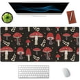 thumbnail image 3 of Cute Mushroom Pattern Desk Mat, Extended Mouse Pad, Large Gaming Mouse Pad 35.4" X 15.7", Waterproof Desk Mat Stitched Edges, Non-Slip Laptop Computer Keyboard Mousepad for Office and Home, 3 of 6