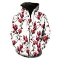 thumbnail image 1 of Sudadera con capucha y cremallera para hombre, diseño de flores de magnolia, unisex, informal, estilo Harajuku, divertida, de manga larga, gran oferta 2024, estilo hip hop, de gran tamaño, con estampa, 1 of 6