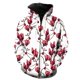 thumbnail image 1 of Sudadera con capucha y cremallera para hombre, diseño de flores de magnolia, con capucha, de moda, primavera, manga larga, gran tamaño, con estampado 3D, genial, gran oferta unisex de 2024., 1 of 6