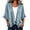 Blue-#q002, variant on Denim Jacket for Women Ruffle Trim Open Front 3/4 Sleeve Lightweight Jean Cardigan Casual Loose Layering Outerwear Vintage Fall Outerwear,Black S