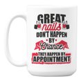 thumbnail image 1 of Funny Nail Technician or Tech Quotes White Ceramic Coffee & Tea Mug (15oz), 1 of 3