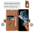 thumbnail image 5 of For Magsafe Case for OnePlus 12 10 Pro Magnetic Flip Leather Phone Case for OnePlus 9 10 Pro Wireless Charger Card Wallet Cover (Brown,For OnePlus 9 Pro), 5 of 7