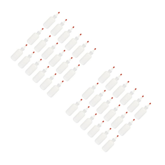 Hemoton 36 pcs Small Squeeze Bottles with Red Tip Caps and Measurement 120ML Bottle for Ketchup Sauces Dressings