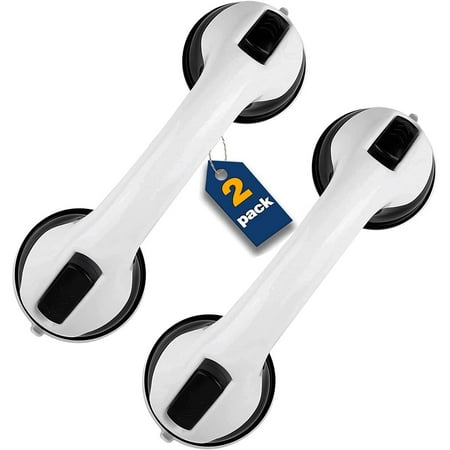 shower handle 2 pack grab bars for bathroom shower handle with strong hold suction cup grip grab in bathroom bath handle grab bars for bathroom safety grab bar ( 12 inch )