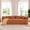 Orange, variant on Noble House 86" Modern Chenille Boneless Sofa, 3-Seater Curved Cloud Couch with Pocket Springs for Living Room, Beige
