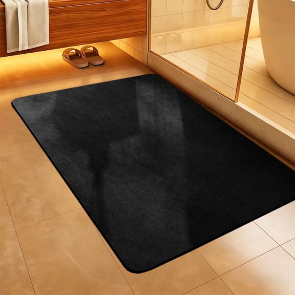 Zynviq Solid Color Bathroom Rugs 15.7" X 23.6" Bath Rugs Rubber Black Rectangular Washable Absorbent Small Rug for Bath