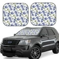 thumbnail image 6 of Kdxio Blue Flax Flowers Print 2-Piece Sun Shade Front Windshield - Foldable Car Front Window Sunshades for Most Sedans SUV Truck, 6 of 6