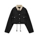 thumbnail image 1 of Chaqueta Megfie para mujer, cuello corto en contraste, color negro utilitario, 1 of 5