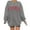 Grey, variant on Ladies Fashion Casual Letter Printed Round Neck Long Sleeve Festival Sweatshirt Lightweight Hoodie Winged Long Sleeve Hoodies plus Size Women 5x Athletic Sports Jackets Fitted Pullover Sweater Women