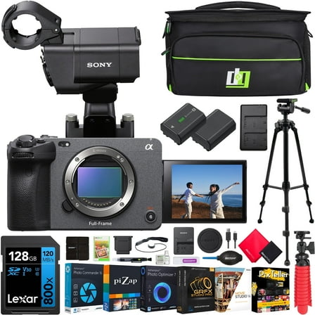 Sony Alpha Cinema Line FX3 Full Frame Interchangeable Lens Camera Body with XLR Top Handle ILME-FX3 Filmmaker Bundle w/ Deco Gear Case   Tripod   Extra Battery, Charger, 128GB Card & Accessories Kit