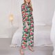 thumbnail image 3 of Balery Palm Leaves Flamingo Conjunto de Pijama con Estampado para Mujer, Conjunto de Dos Piezas con Manga Larga, Ropa de Dormir Suave con Bolsillos, Pijamas Cómodos-XX-Large, 3 of 7