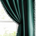thumbnail image 1 of Cortinas Treatmentex Pompón Verde Opacas Completas 160x130cm x2, 1 of 9
