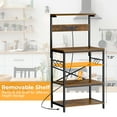 SUPERJARE Bakers Rack with Power Outlet, Kitchen Coffee Bar Table, Wood ...