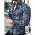 thumbnail image 1 of Camisa con estampado de leopardo para hombre, con puños, a la moda, informal, suave y cómoda, de alta gama, para fiesta, ropa urbana de manga larga para hombre, 1 of 6