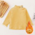thumbnail image 2 of Povozer Toddler Baby Girl Basic Solid Color Turtleneck T Shirt Top Long Sleeve(Yellow,18-24M), 2 of 3