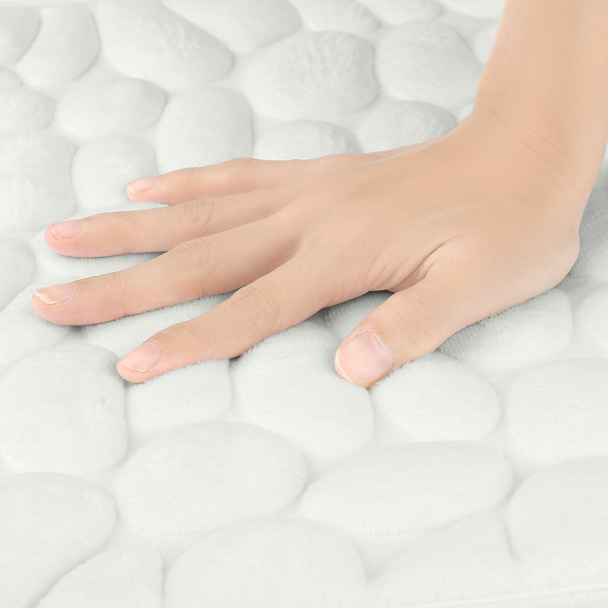 Unique Bargains Memory Foam Bathroom Rugs Ultra Soft Bath Mat Quick Dry Bath Carpet Rug Milky White 20"x32"