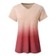 thumbnail image 1 of Camiseta degradada para mujer Qarigey con cuello en V Rosa claro XXL, 1 of 6