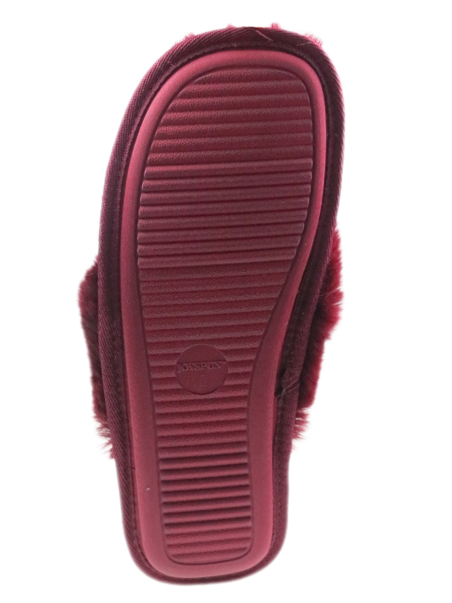 Joyspun Women's Faux Fur Thong Slippers
