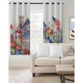 thumbnail image 2 of 4th of July Blackout Curtains for Bedroom/Living Room, Thermal Insulated Kitchen Curtains, Independence Day Floral Birds American Flag Grommet Darkening Window Treatment Drapes 42"x63"x2, 2 of 8