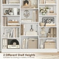 thumbnail image 3 of Homfa Triple Row 6-tier Bookshelf, 74 in Tall Bookshelf with 17 Open Display Shelves, Large Bookcase for Office Living Room, White, 3 of 9