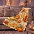 thumbnail image 6 of Rustic Autumn Harvest Pumpkin Maple Leaf Pattern, Cozy Rustic Scene, Warm Flannel Blanket for Living Room and Bedroom, Art Lovers Thanksgiving Gift, Rustic Home Decor, 6 of 9