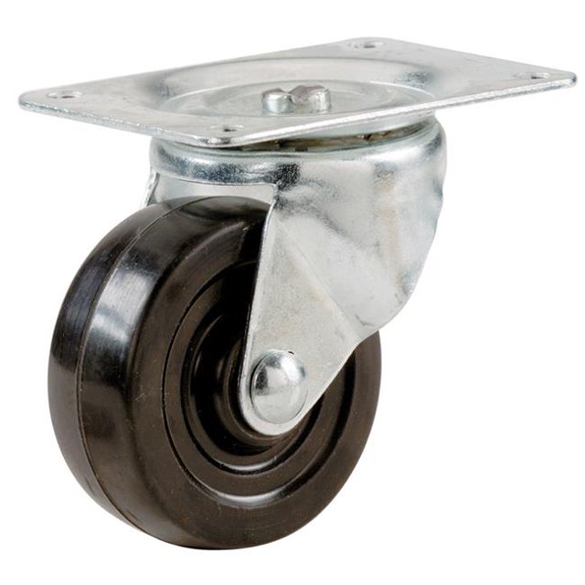 2-.50in. Rubber Wheel Swivel Plate Casters 9478