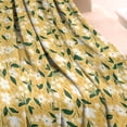 thumbnail image 3 of White Flower Leaves Yellow Pattern Blanket,Comfortable Soft Flannel Throw Blanket,All Season,Warm Lightweight Blankets for Sofa Bed Couch Living Room Chair,30"x40", 3 of 4