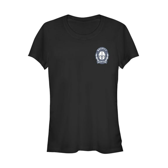 Junior's Star Wars: The Mandalorian Bounty Hunter Badge Graphic Tee Black Small