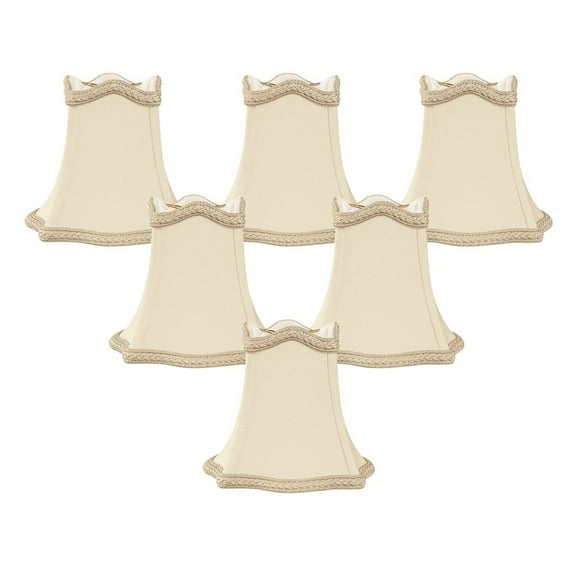 Royal Designs, Inc. Decorative Trim Hexagon Empire Chandelier Basic Shade CS-508BG-6, Beige, 2.5 x 5 x 4.5, Pack of 6