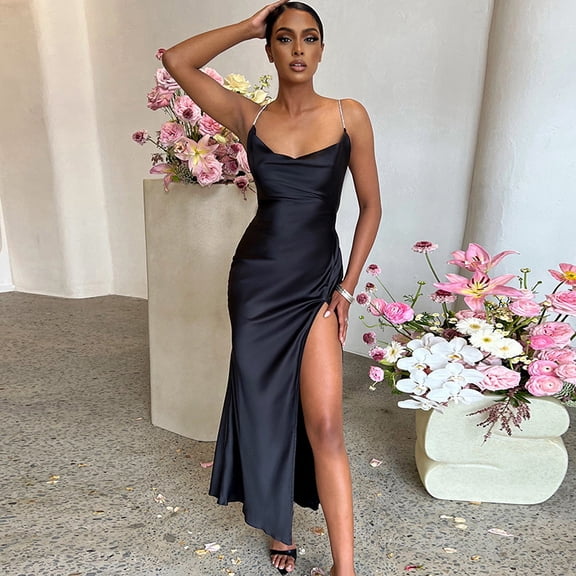 2026 Sexy Dress Slim Fit Backless Bodycon Slit Party Strap Dress
