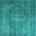 thumbnail image 1 of Ahgly Company Machine Washable Indoor Square Persian Turquoise Blue Traditional Area Rugs, 7' Square, 1 of 4