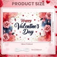 thumbnail image 2 of Red Pink Theme Valentine's Day Banner Rose Pattern Romantic Backdrop Heart Design Gold Glitter Love Display for Valentine's Day Party Romantic Date Anniversary Celebration, 2 of 3