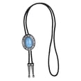 thumbnail image 4 of Minnieouse Celtic Natural Stone Western Novelty Rodeo Necklace Tie Necktie Bolo Blue Leather Type2, 4 of 6