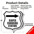 thumbnail image 2 of Diaper Changing Station Right (2 Pack) 6 inch X 6 inch Shield Shaped Commercial Grade Plastic Signs Weather Resistant Made in the USA, 2 of 6