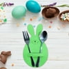WOXINDA Easter Bunny Head Knife And Fork Bag Rabbit Head Cutlery Set 4 Sets Three Colors