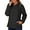 Black, variant on Women's Outdoor Waterproof Hooded Jackets, Fashion Half Zipper Collar Long Sleeve Coat Lightweight Loose Tops Dark Gray S(S)