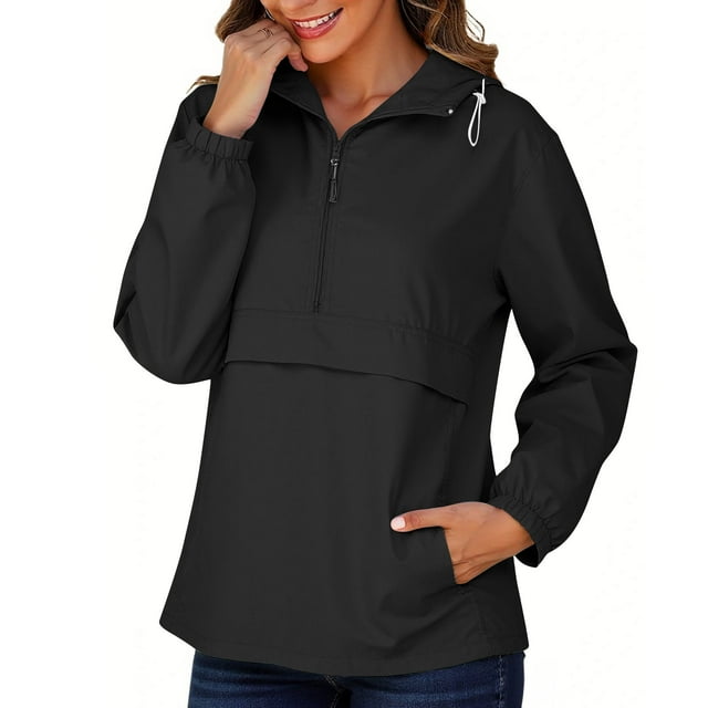 Ailaofu Imperméable Compressible pour Femmes, Veste de Pluie Légère, Coupe-Vent pour Course Cyclisme Randonnée