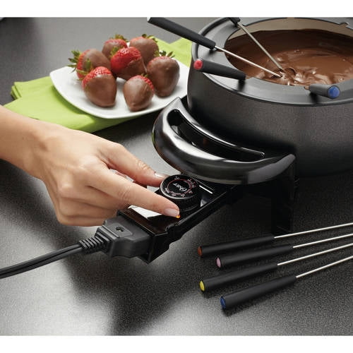 Oster Titanium Infused Dura Ceramic 3 Qt Fondue Pot Black Walmart Com Walmart Com