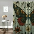 thumbnail image 2 of Chilfamy Bathroom Stall Shower Curtain, Boho Butterfly Floral Bath Curtain Abstract Vintage Sun Moon Shower Curtains Set for Bathroom, Water Resistant Polyester Fabric Washable Machine Wash White, 2 of 7