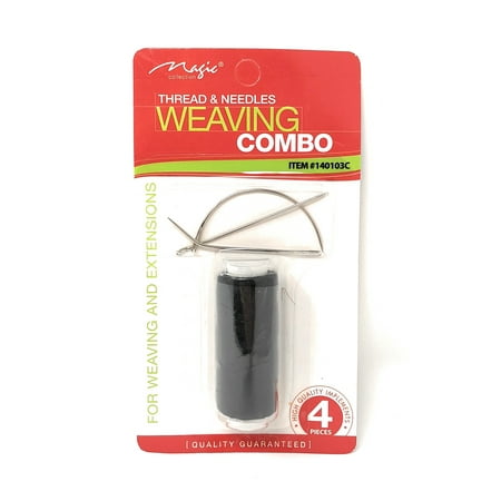 Hair Needle - Magic Collection Salon Weaving Combo Weave C Shaped Thread & Needles Set (1-PACK, BROWN)
