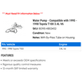 thumbnail image 2 of Water Pump - Compatible with 1995 - 1998 Toyota T100 3.4L V6 1996 1997, 2 of 2