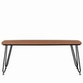 thumbnail image 2 of LeisureMod Modern Coffee 47" Rectangular Wood with Sturdy Metal Legs Wooden Cocktail Table for Living Reception Room, Elmwood Collection, Walnut, 2 of 10