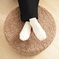 thumbnail image 2 of Round Plush Stuffed Ottoman Pouf - Ultra-Soft Furry Ottoman Foot Rest with High-Density Foam Filling, 20" x 14" Multi-Functional Floor Pouf for Living Room, 2 of 8
