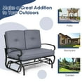 thumbnail image 5 of Costway Glider Outdoor Patio Rocking Bench Loveseat Cushioned Seat Steel Frame Grey, 5 of 11